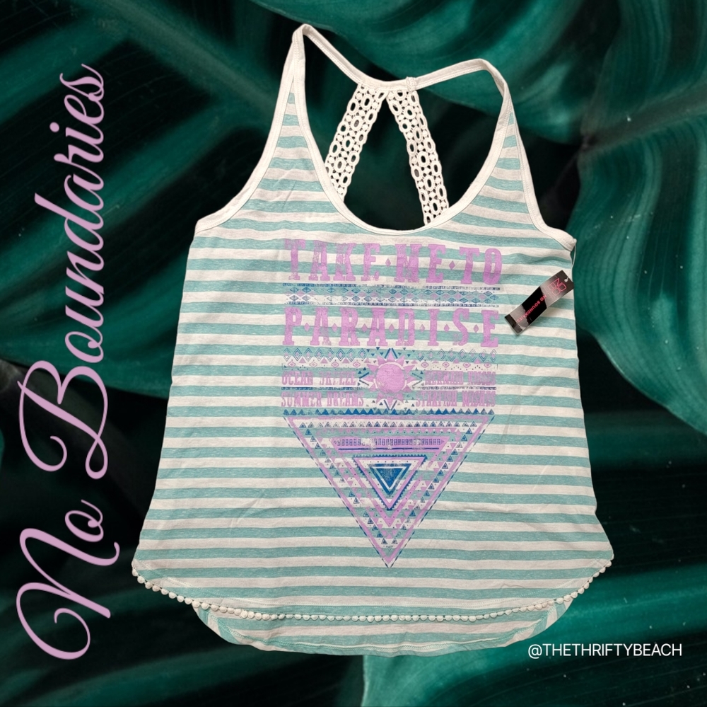 🍍Take Me To Paradise Crochet Striped Mint Tank